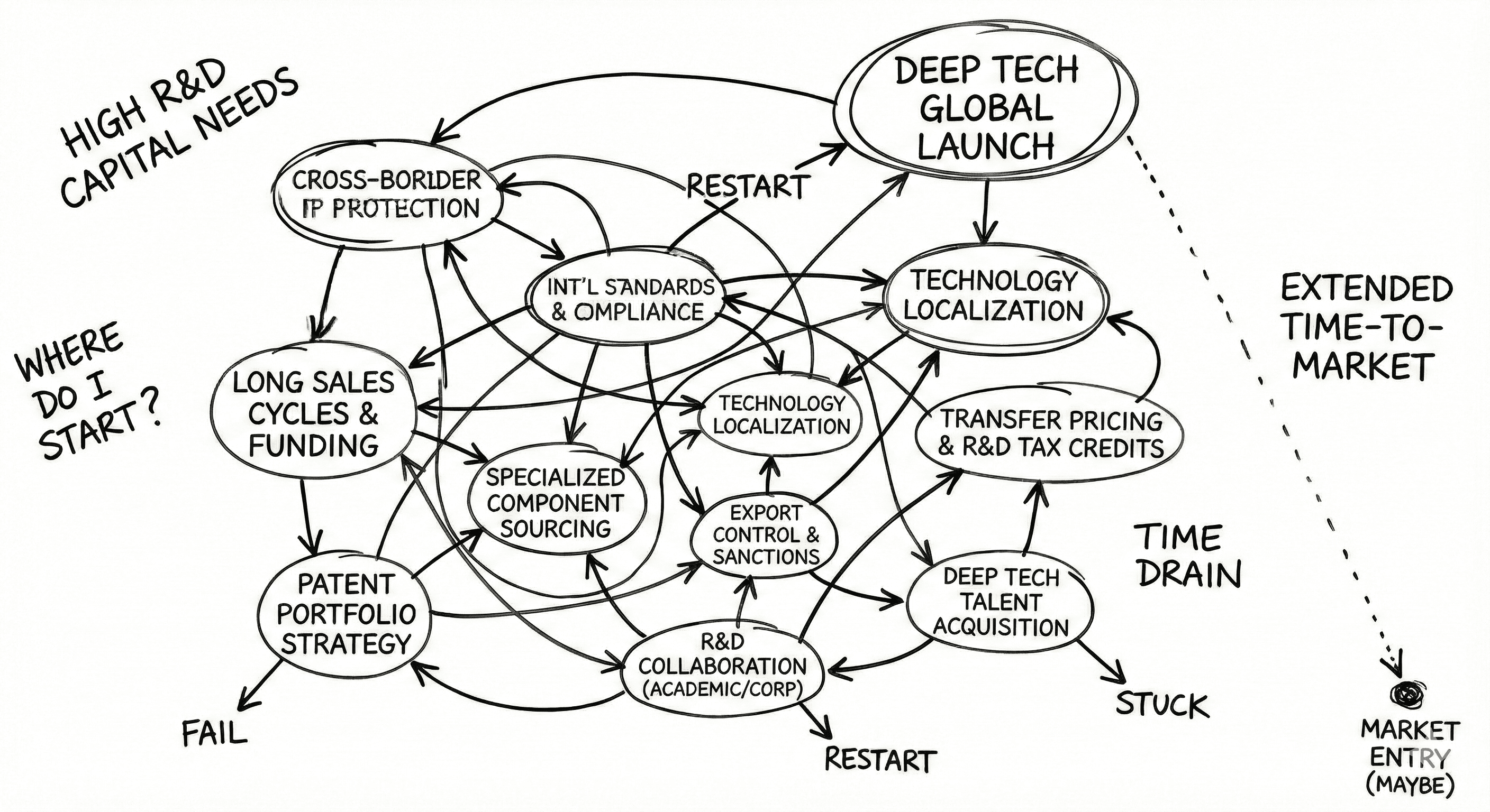 Messy deep tech expansion flow